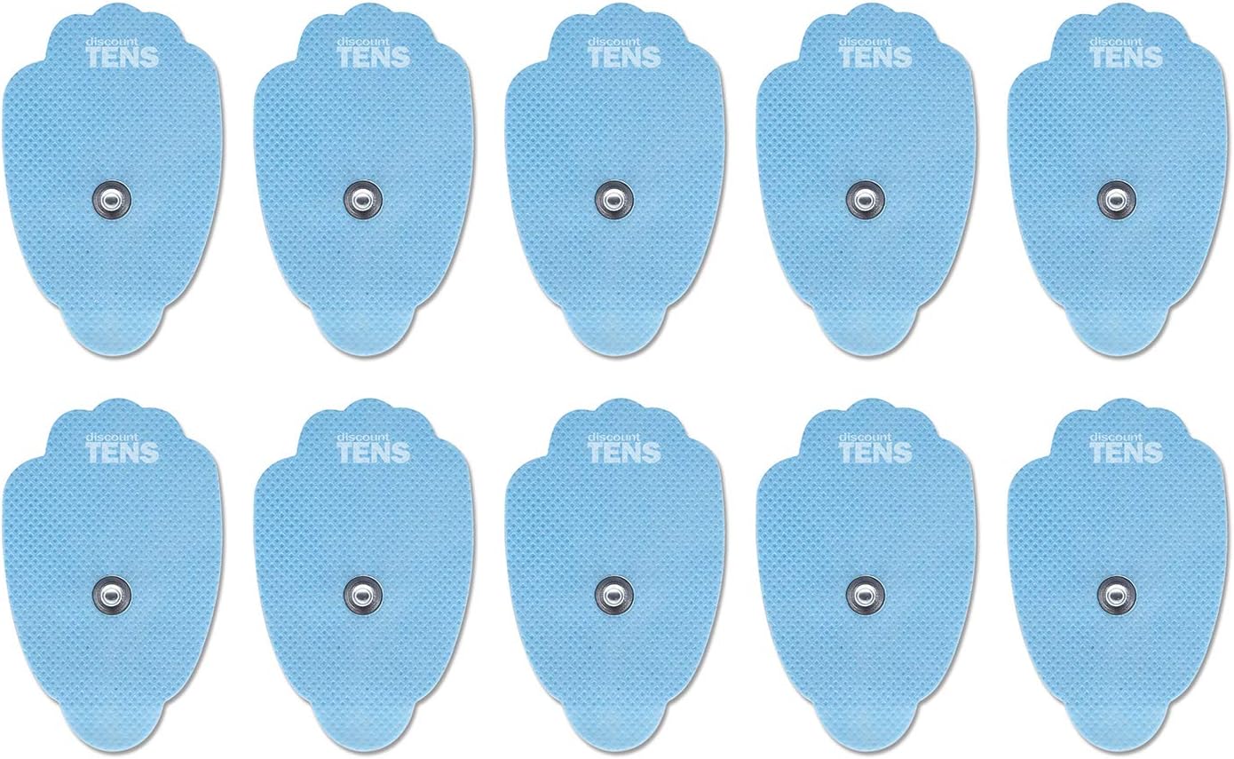 Discount TENS Brand Premium HealthMateForever Compatible TENS Unit Replacement Electrode Pads, 5 Pairs (10 Snap Electrodes) 3"x1.77" Reusable Self-Adhesive Pads for TENS EMS Muscle Stimulator Devices