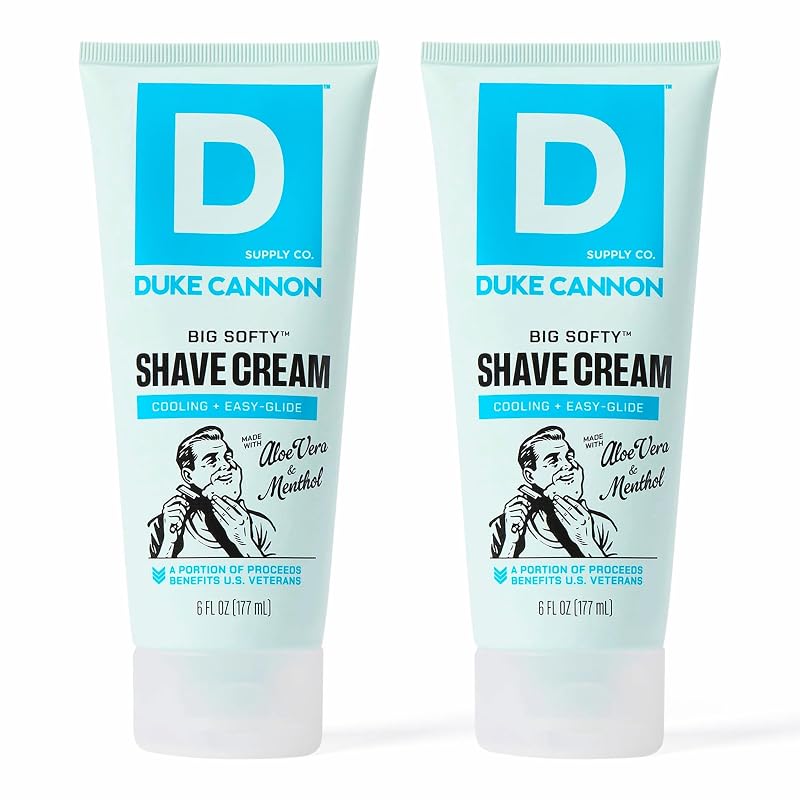 Creme de barbear Duke Cannon Supply Co com aloe vera, manteiga de karité e óleo de macadâmia — Pacote com 2