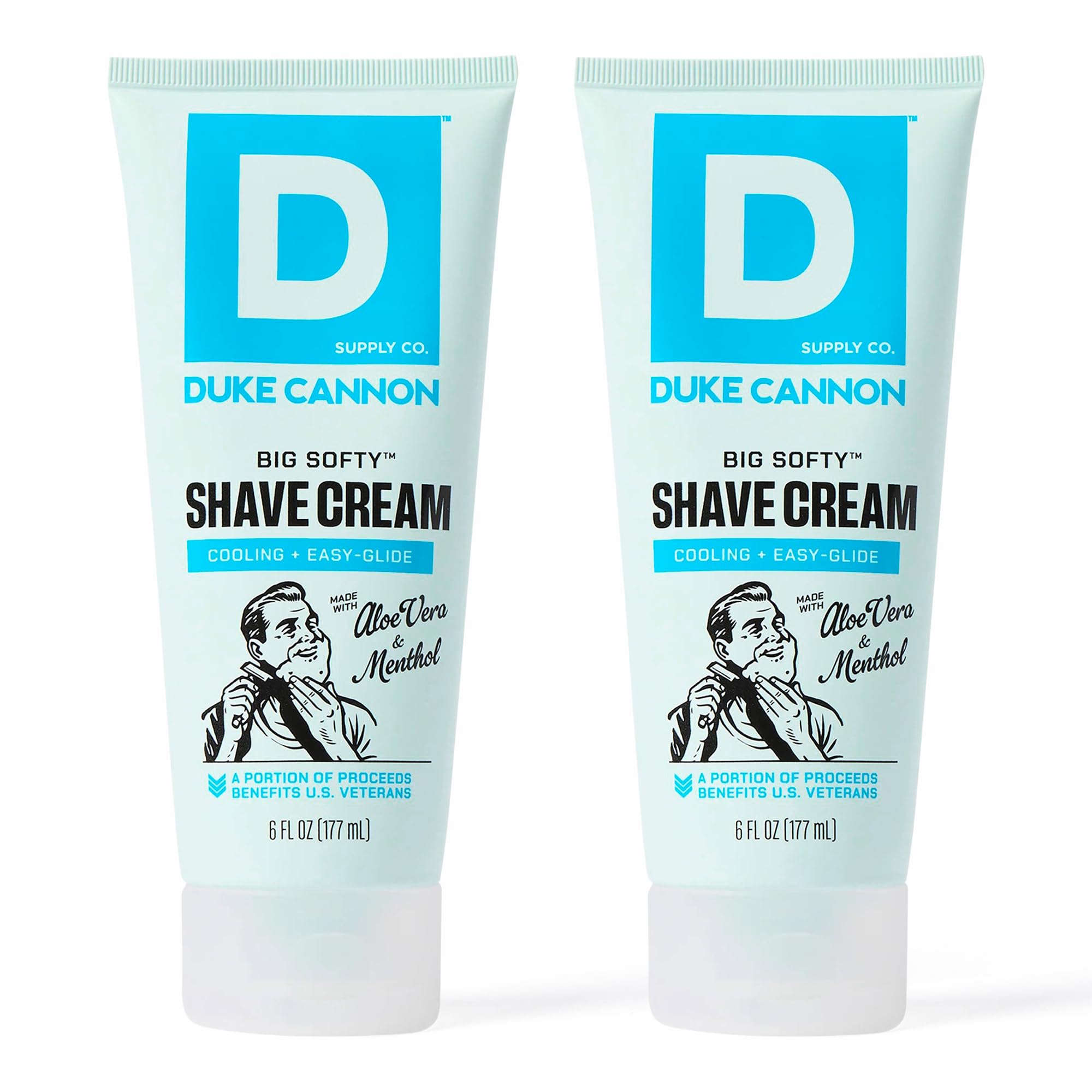 Duke Cannon Superior Grade Shaving Cream - Barbershop Formula with Aloe Vera, Shea Butter, Macadamia Nut Oil (6 ounces) 2 Pack