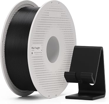Bambu Lab PLA Tough+ 3D Filament Resistant to Shock and Repeat Bending, Enhanced Between Layers, Durable Prints, 1.75mm, Spool Filament 1 kg, Black
