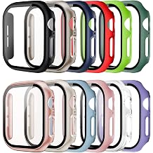 Pocoukate 12 Pack Case for 46mm Apple Watch Series 10, Series 11, with Tempered Glass Screen Protector Full Scratch-Resistant Protective Cover Bumper for Apple Watch Series 11/10 46 mm