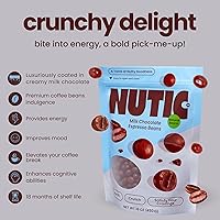 Vista 4 de Nutic Granos de café gourmet cubiertos de chocolate con leche, 1 libra, granos de café tostados cubiertos de chocolate con leche, a granel
