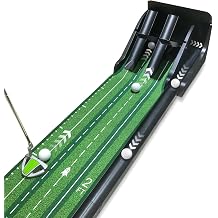 KOFULL Golf Putting Matte mit Ball r cklauf Puttingmatte f r den Innenbereich Pisten-Design  bungsspiel f r Zuhause B ro drinnen und drau en