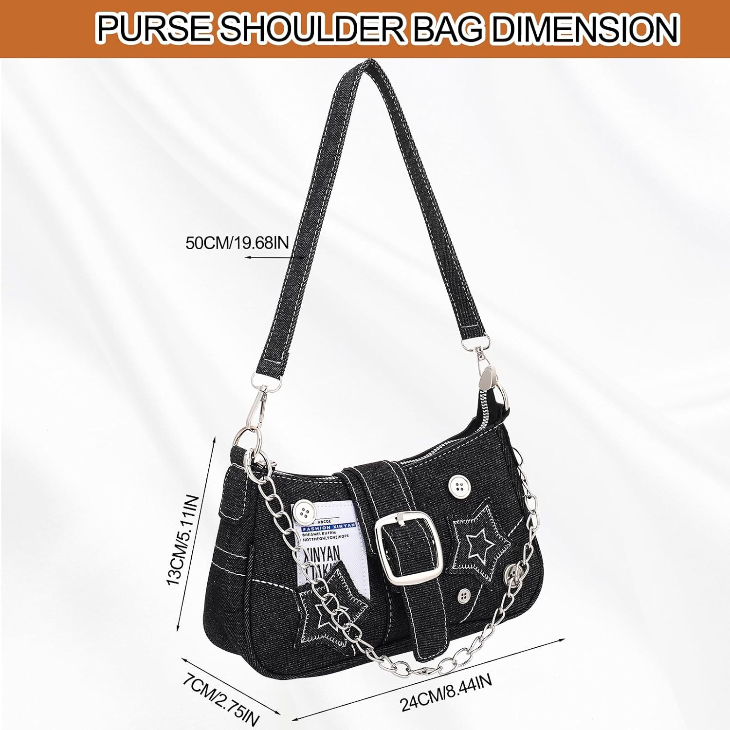 Y2k Purse Shoulder Bag for Women Girl Vintage Hobo Handbag