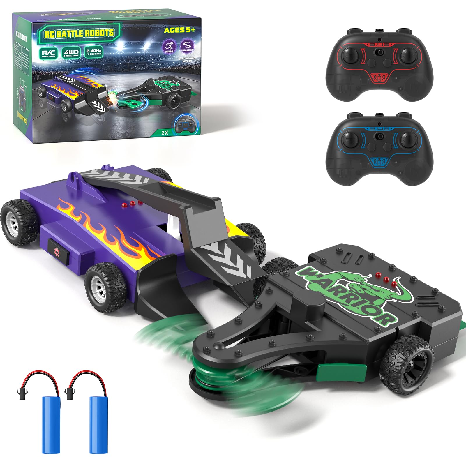 Ferngesteuertes Battle Roboter, RC Fighting Roboter Spielzeug für Kinder, RC Auto mit 360° Drehung & Waffen, Interaktives Ferngesteuertes Spielzeug Geschenke für Jungen ab 5 6 7 8 9 10 11 12 Jahren