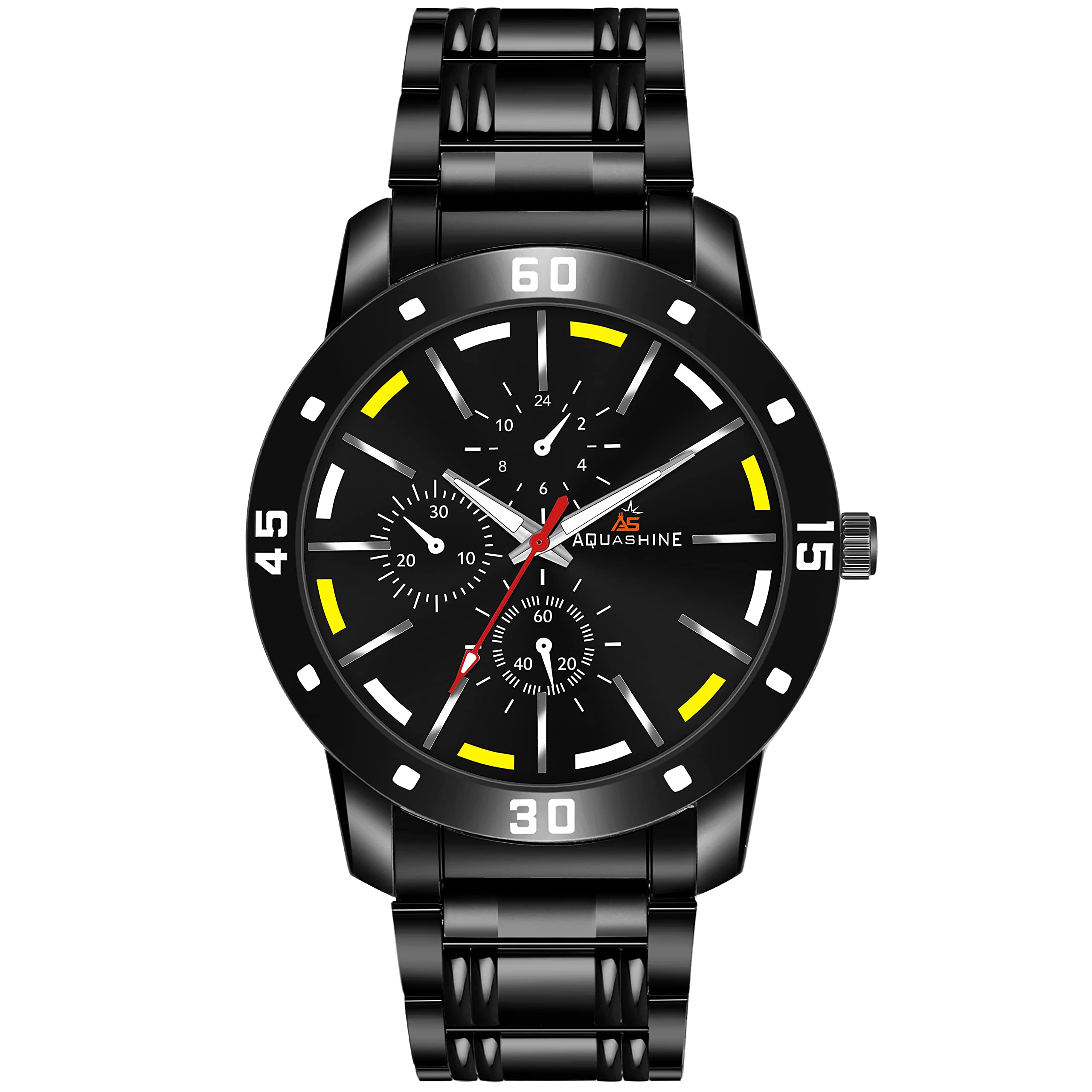 AQUASHINE Round Black Dial and Black Chain Stainless Steel Analog Watch for Men and Boy (B094SL9FL9) Amazon Price History, Amazon Price Tracker