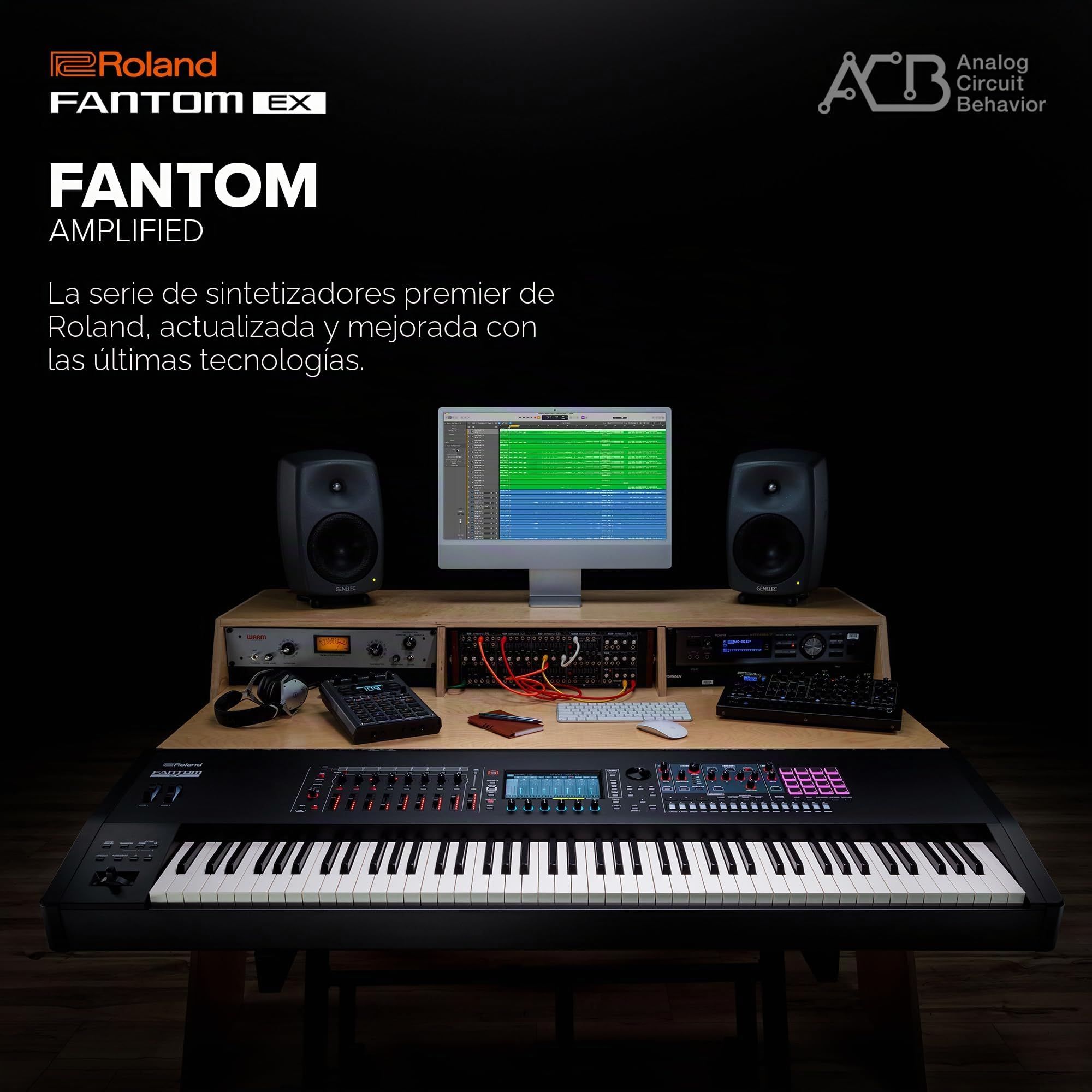Roland FANTOM 6 EX Sintetizador | FANTOM compacto con 61 teclas synth-action | Actualizado y mejorado con la última tecnología | Motores de sonido avanzados | Más de 7000 sonidos integrados |