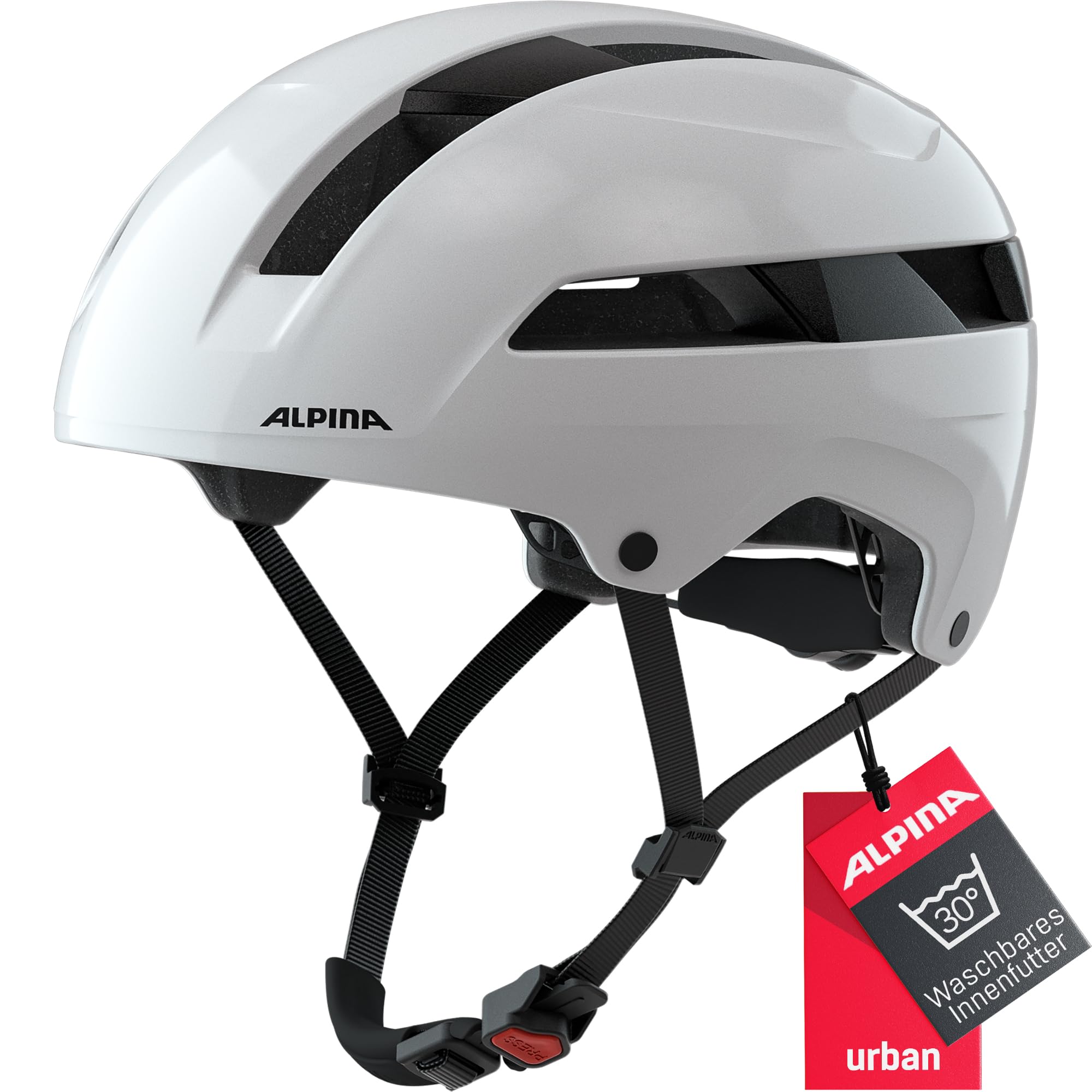 ALPINA Unisex - Adulti, SOHO casco da ciclismo, white gloss, 55-59 cm