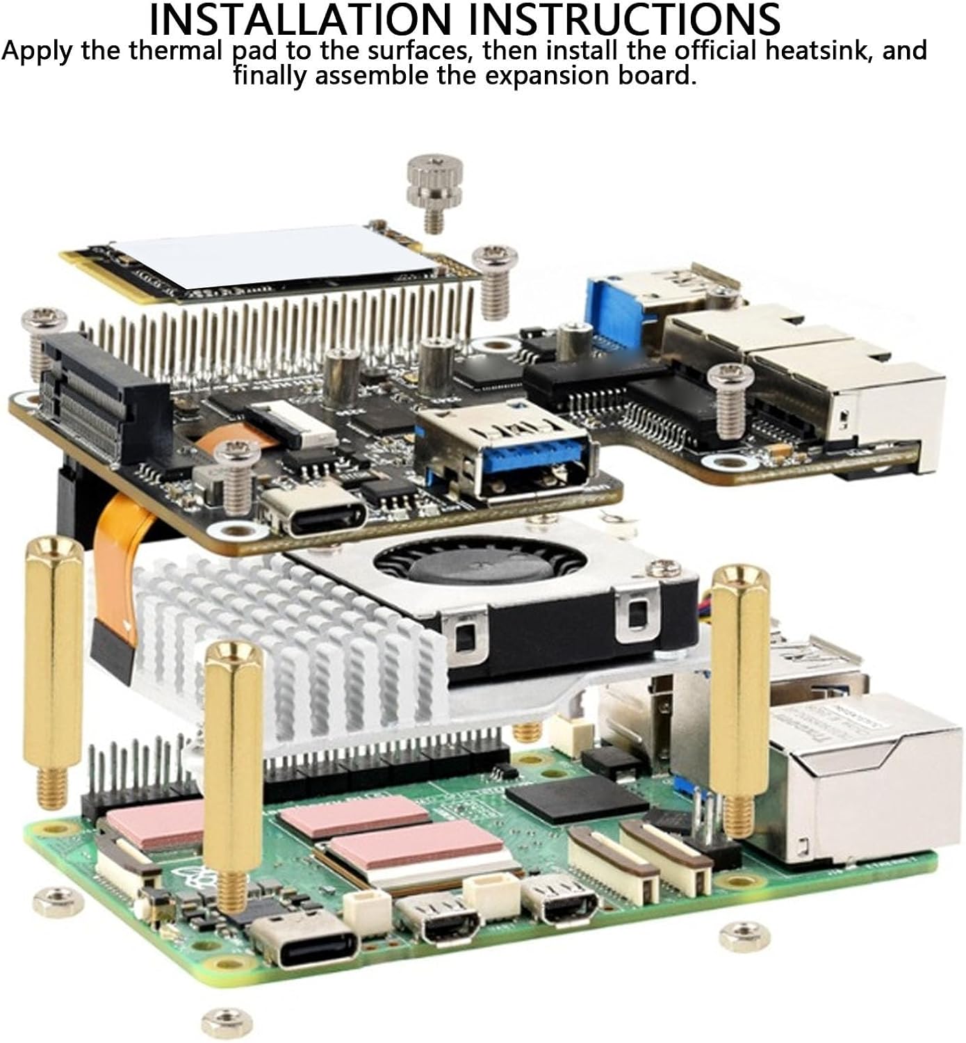 ciciglow PCIe to USB 3.2 Gen1 M.2 NVMe Adapter, 2.5G Ethernet Adapter Dual Port Expansion Card with USB 3.2 Gen1 and Gigabit LAN, Support 2230/2242/2260/2280 SSD