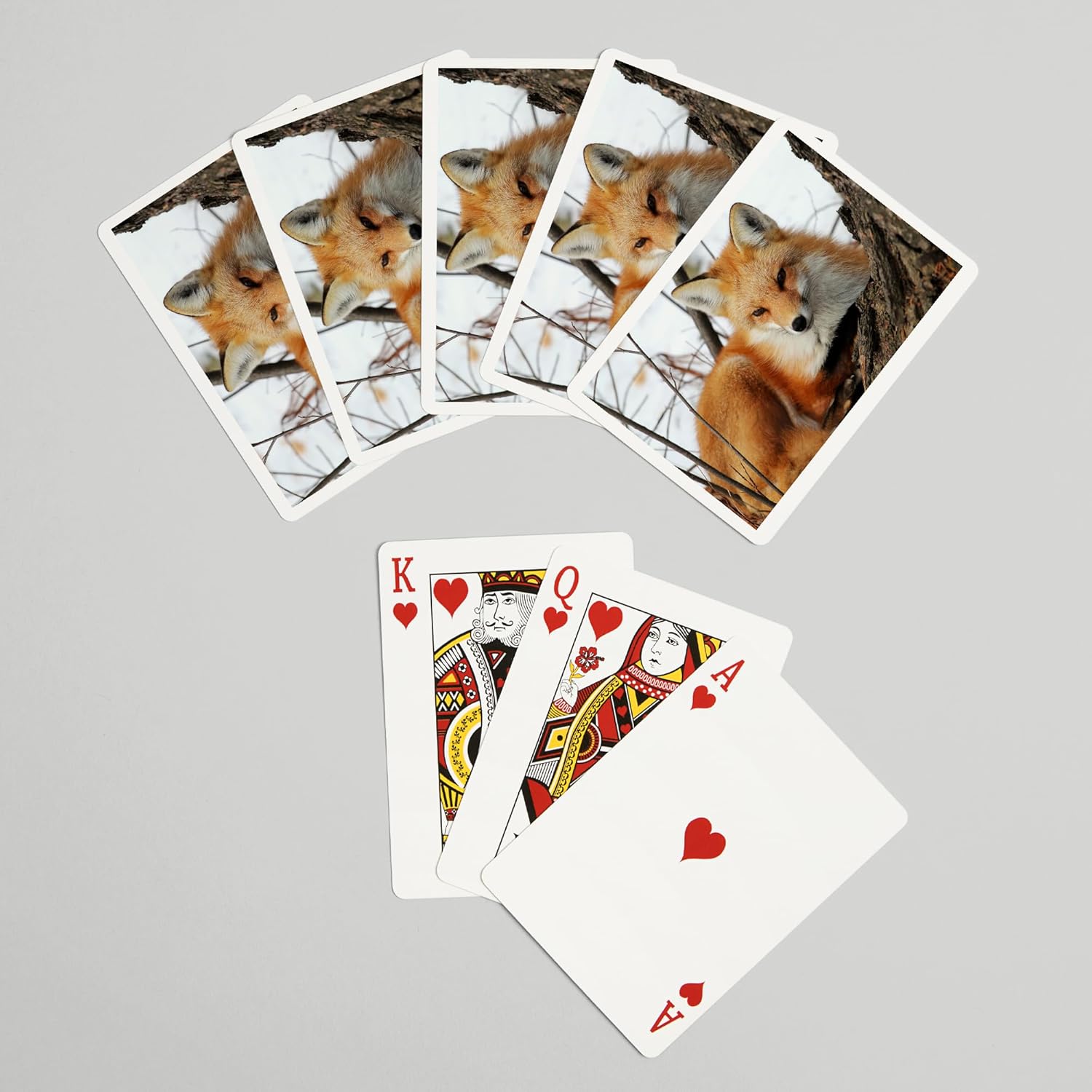 Lantern Press Red Fox in Winter, 52 Playing Cards for Adults, Poker Size Card Deck