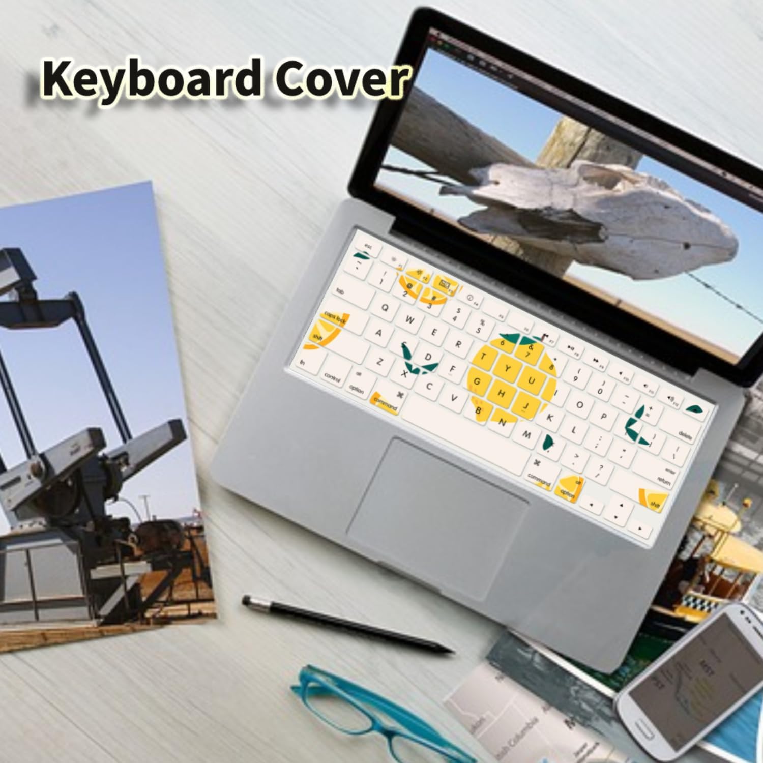 Hard Cover Compatible with MacBook Air 13 inch 2020 2019 2018 Release M1 A2337 A2179 A1932, Plastic Hard Shell Protective Laptop Case and Keybaord Skin for 13.3" MacBook Air, Lemon