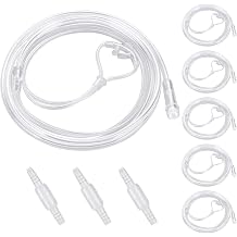 5 Pack Cannula Nasal 7 FT Super Soft Nasal Cannula Tubing for Oxygen Nose Tubing - High Flow, Kink Resistant, Highly Visible, Lightweight Tubing with 3 Pack Oxygen Tubing Connector