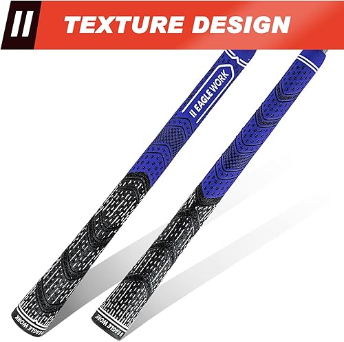 Miniatura 4 de EAGLE WORK Empuñaduras de golf híbridas, 13 agarres con kit de disolvente, diseño de cono bajo, tecnología de goma con cable cruzado, tamaño
