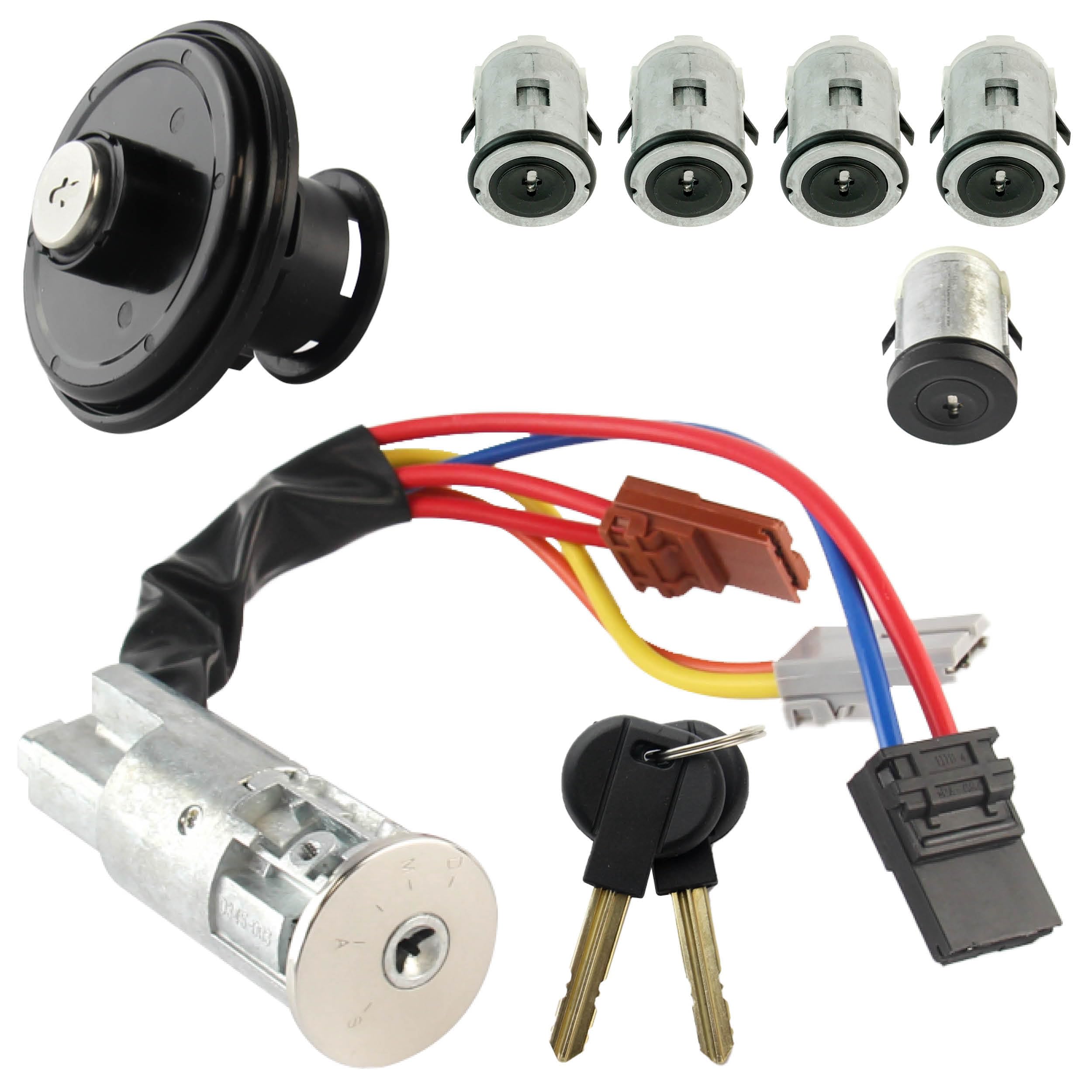5 cerraduras de Puerta + Bombin Arranque + Tapa del Tanque compatibles para Expert, Scudo y Jumpy (1995-2006) con 2 Llaves | 4162F4 | 4162L9 | 4162S1