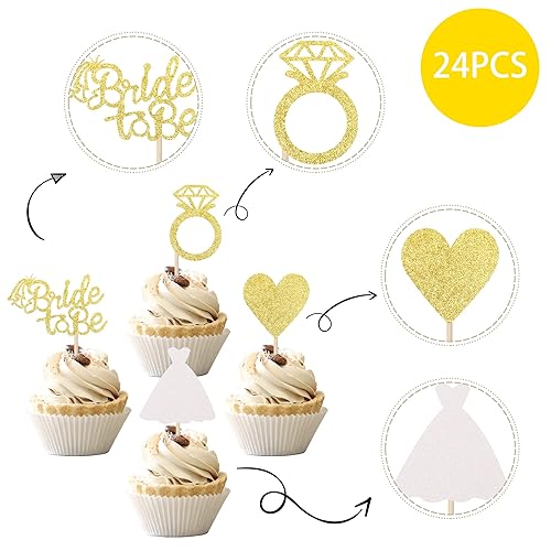 Miniatura 10 de 36 piezas de adornos de diamantes para cupcakes con purpurina de diamantes para bodas, compromisos, despedidas de soltera, cumpleaños, aniversario,