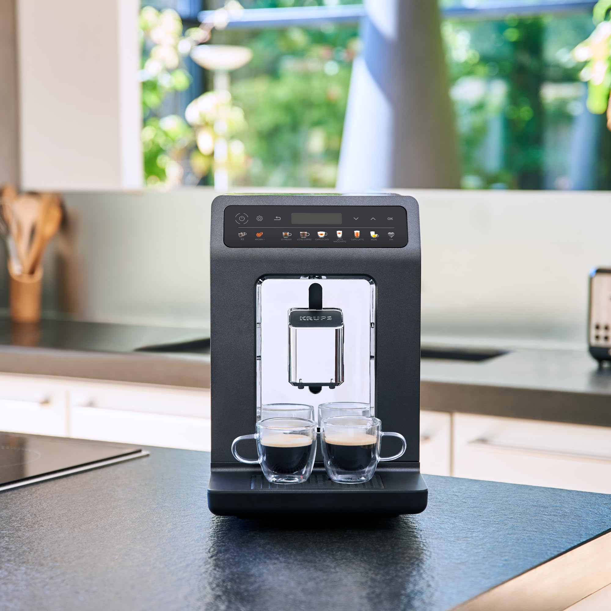 Krups EA895N10 Evidence One - Macchina da caffè automatica, 1450W, Grigio (Meteor Graphit)