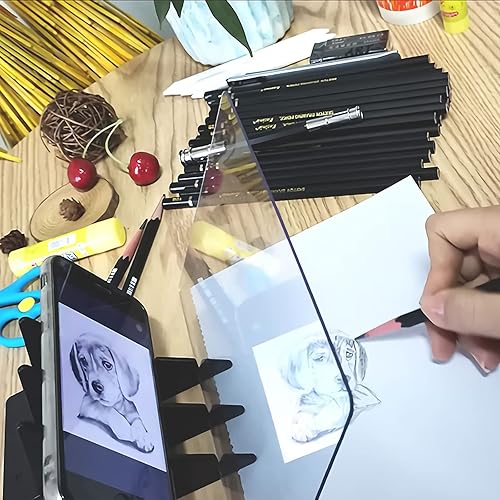 Miniatura 2 de Tablero de dibujo óptico B5 Proyector de reflexión de imagen, tablero de boceto de trazado, hoja reflectante, asistente de pintura fácil, base cero,