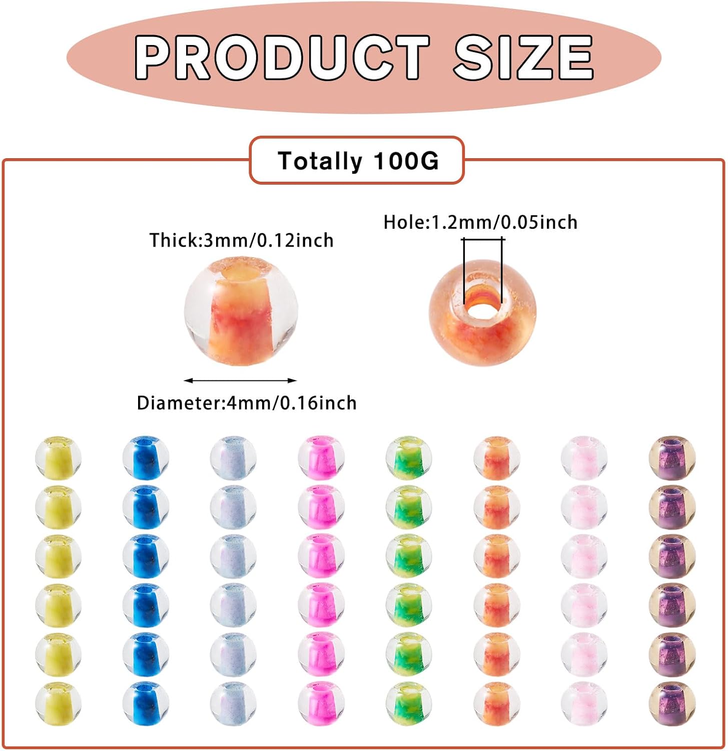 FASHEWELRY 100G Mixed Color Glass Seed Beads 4mm Transparent Crystal Pony Beads Half Plated Silver Lined Seed Beads for Friendship Bracelet Jewelry Making - Image 4