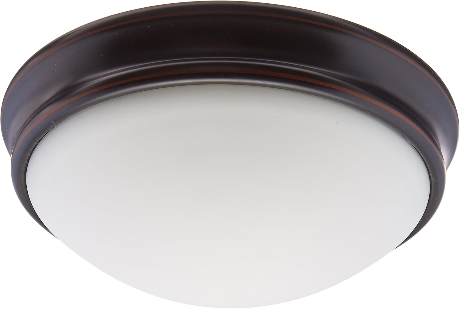 Atom - 1-Light 11" Flush Mount - Oil Rubbed Bronze Finish - Opal Glass Shade