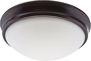 Atom - 1-Light 11" Flush Mount - Oil Rubbed Bronze Finish - Opal Glass Shade