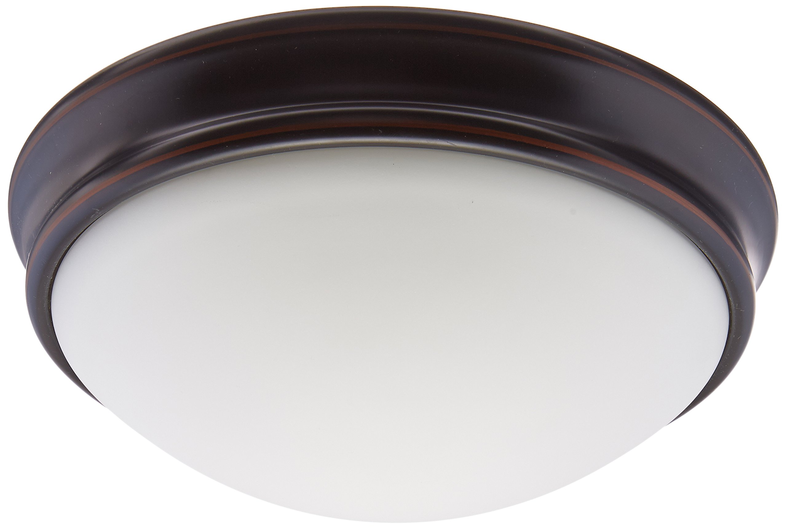 Atom - 1-Light 11" Flush Mount - Oil Rubbed Bronze Finish - Opal Glass Shade