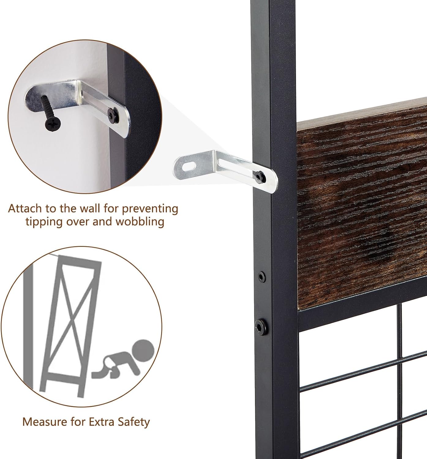 GarveeHome Coat Rack, 3-in-1 Hall Tree with Storage Bench, Entryway Coat Rack with Storage Shelves, Remove Hooks, Multifunctional Sturdy Steel Frame Furniture, Industrial Design, for Home Entryway