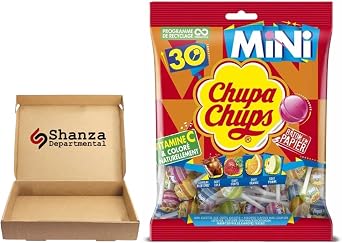Chupa Chups Mini Lollipops Variety Pack   30 Count Bag | Fruity Flavours with Cola, Strawberry, Orange & Apple | Party & Sharing Sweets 180g Pack of 1