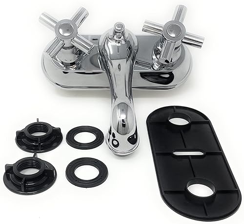 Miniatura 9 de Grifo de Plástico con Dos Asas Cruzadas de 4", Cromado [1208 P] ADA - Grifo de Plastico de Calidad para baño o cocina