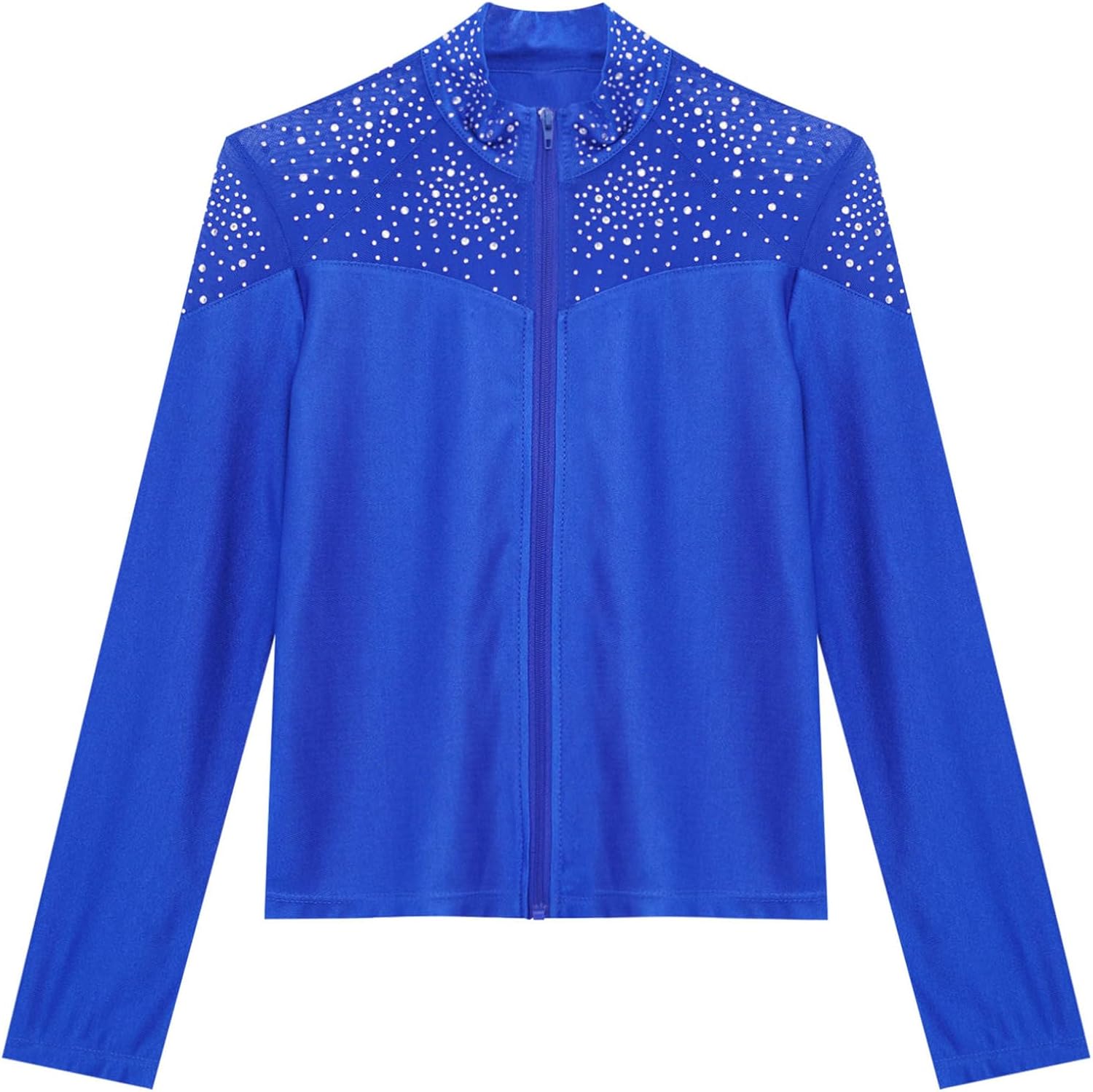 Freebily Kids Girls Figure Skating Jacket Shiny Long Sleeve Sweatshirt Gymnastics Dance Coat Tracksuit Athletic Outfits
