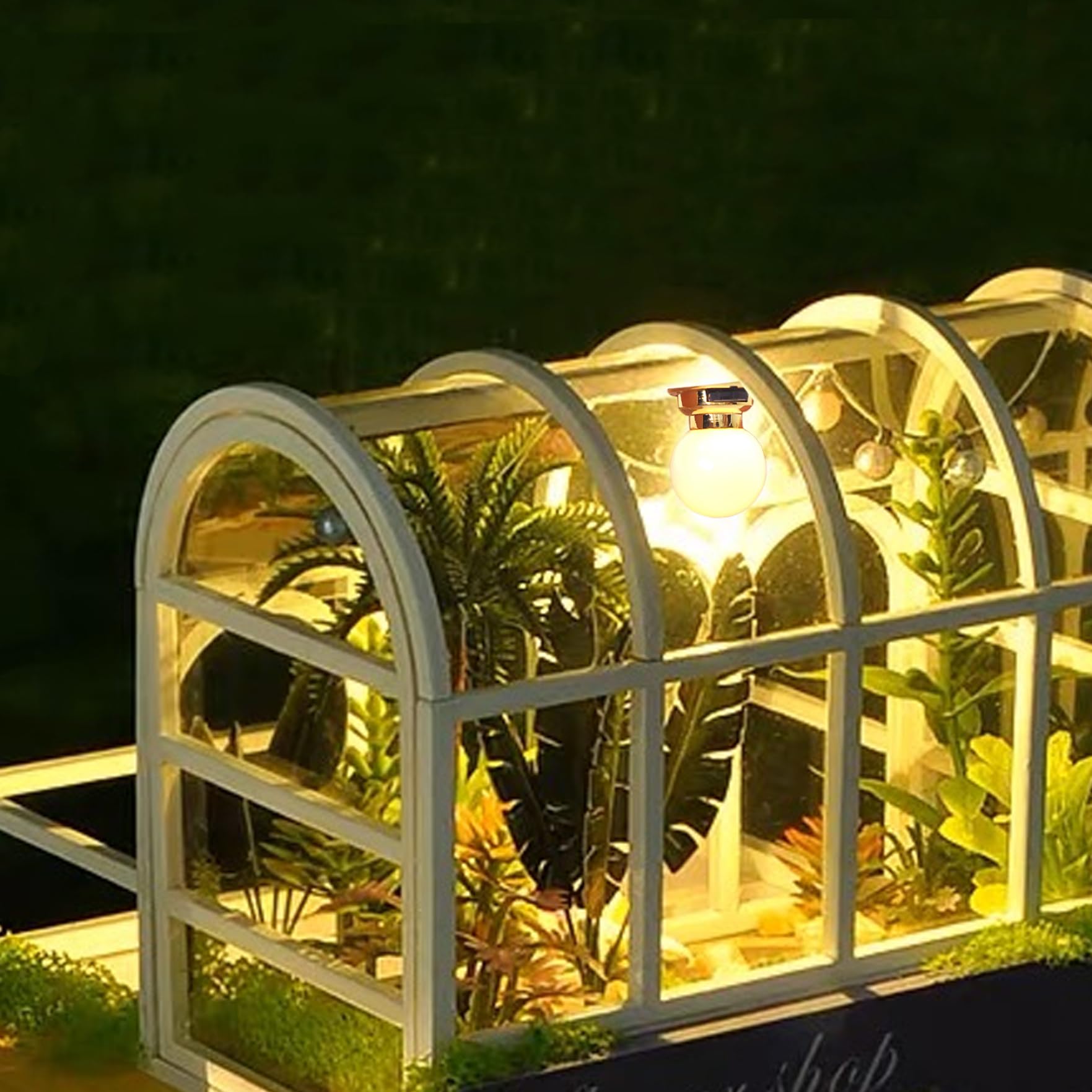 Yinhing Lámpara LED De Techo Para Casa De Muñecas - Forma De Flor Con Batería Integrada, Iluminación Cálida Para Miniaturas A Escala 1:12