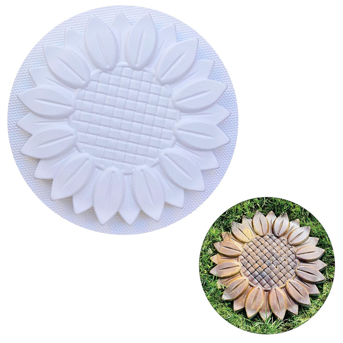 AUTUMN Sunflower Stepping Stone Mold, Concrete Cement Mold, Stepping