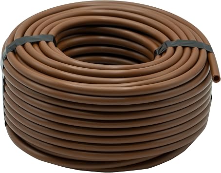 DIG B38100PB 100 14 Polyethylene Tubing .170 ID x .250 OD | Blank Tubing for Drip Irrigation | Durable, UV-Resistant Feeder Line for Gardens, Landscaping, Irrigation Projects Brown