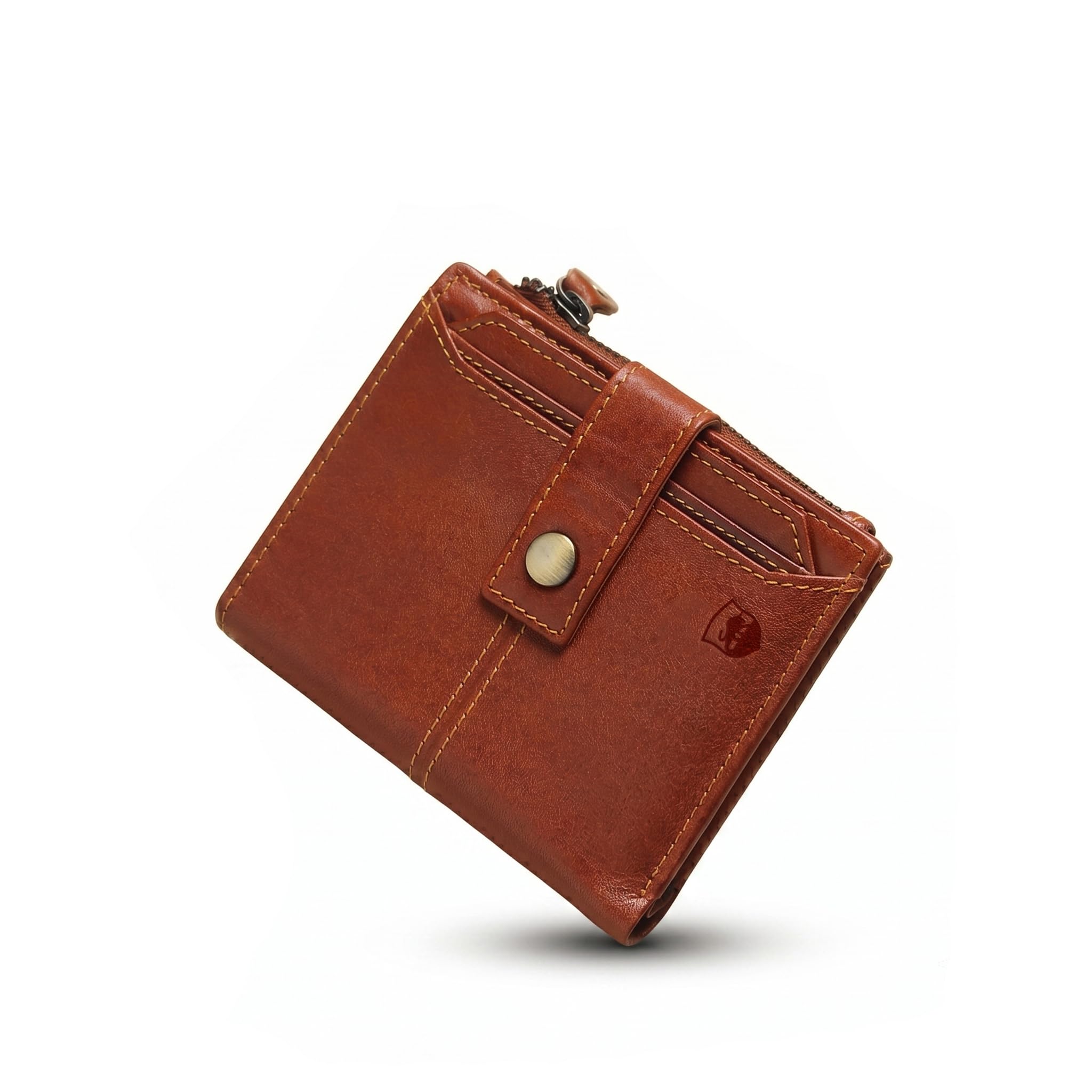 samtroh Leather Wallet for Men Genuine Leather | RFID Protected Wallet | Slim Bi-Fold Wallet with Coin Pocket, Card Slots, Cash Compartments & Detachable Card Holder (Tan)-picture-16