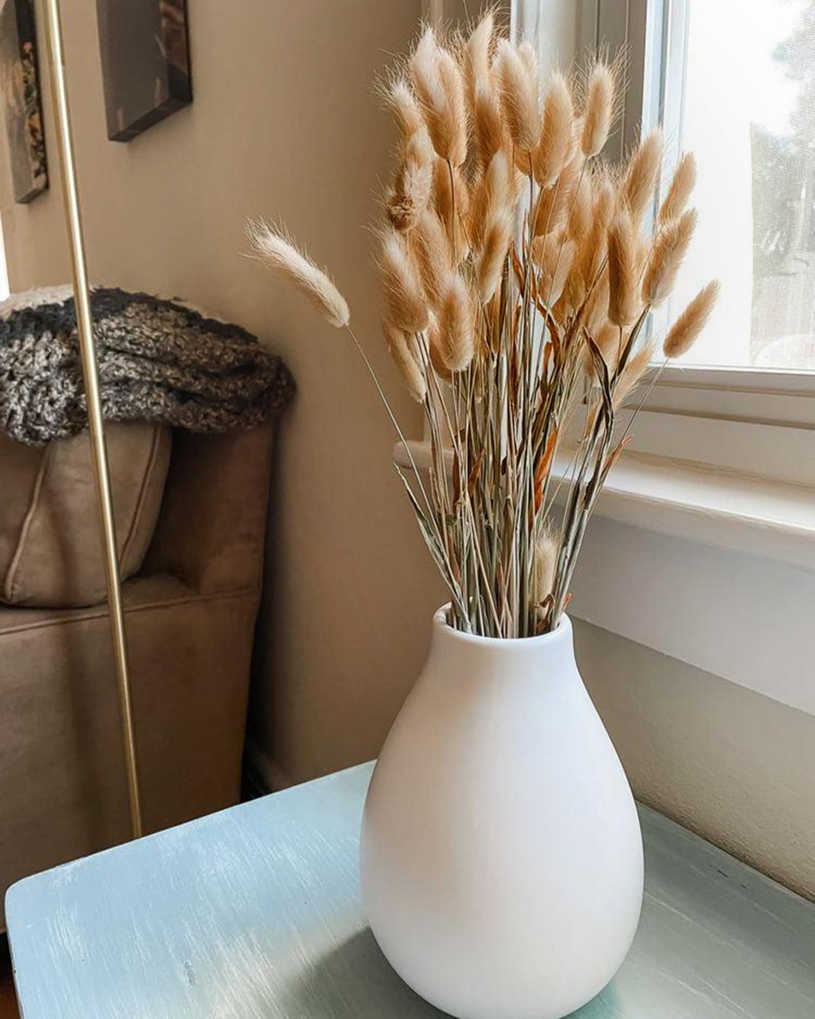 Homesake® Bunny Tails Dried Flowers, Dried Pampas Grass Bouquet, Boho Table Decor, White Pampas Grass Small, Dried Bunny Tails, Pampas Grass for Wedding, Home, party, Decorations, (Burnt Coffee-30pcs)-picture-10