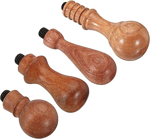 Miniatura 5 de PATIKIL Mango de sello de cera solamente, paquete de 4 manijas de sello de repuesto de mango de madera para sobres de tarjetas de invitación de boda