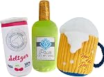 PrimePets Jouets d'anniversaire de chien, Jouets en peluche pour chiens, Accessoires de fête pour chiens d'Anniversaire, Jouet à mâcher de chien farci pour petits grands chiens moyens (os)