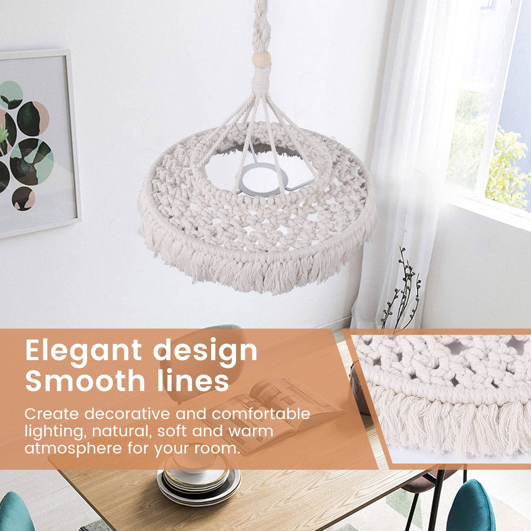 Abat-Jour En Macramé Bohème Moderne Pour Bureau, Chambre À Coucher