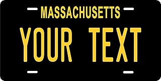 Massachusetts Black Yellow Personalized Custom Novelty Tag Vehicle Car Auto Motorcycle Moped Bike Bicycle License Plate
