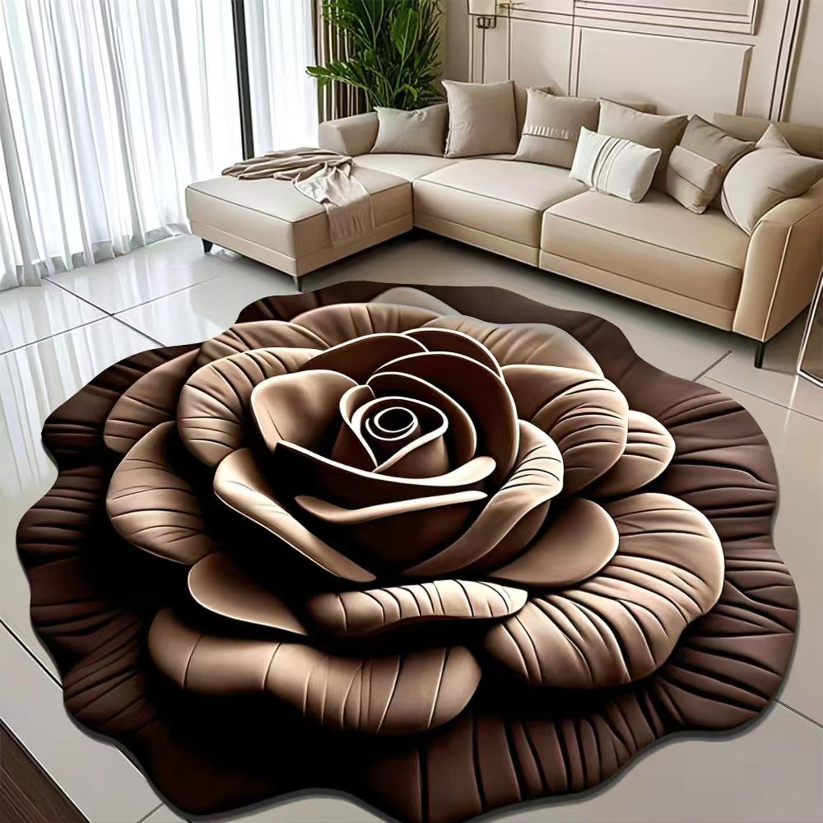 Floral Plush & Diatomaceous Earth Floor Mat – 3D Flower Design, Soft and Comfortable, Super Absorbent, Dual-Sided Non-Slip, Quick-Dry Bathroom Rug for