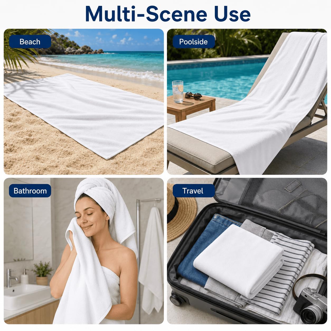 Telo Mare Microfibra Corallo Asciugatura Rapida | Asciugamano da Spiaggia Costa Estiva, 145x200 cm, Assorbente, Accessori Mare, per Palestra Viaggio