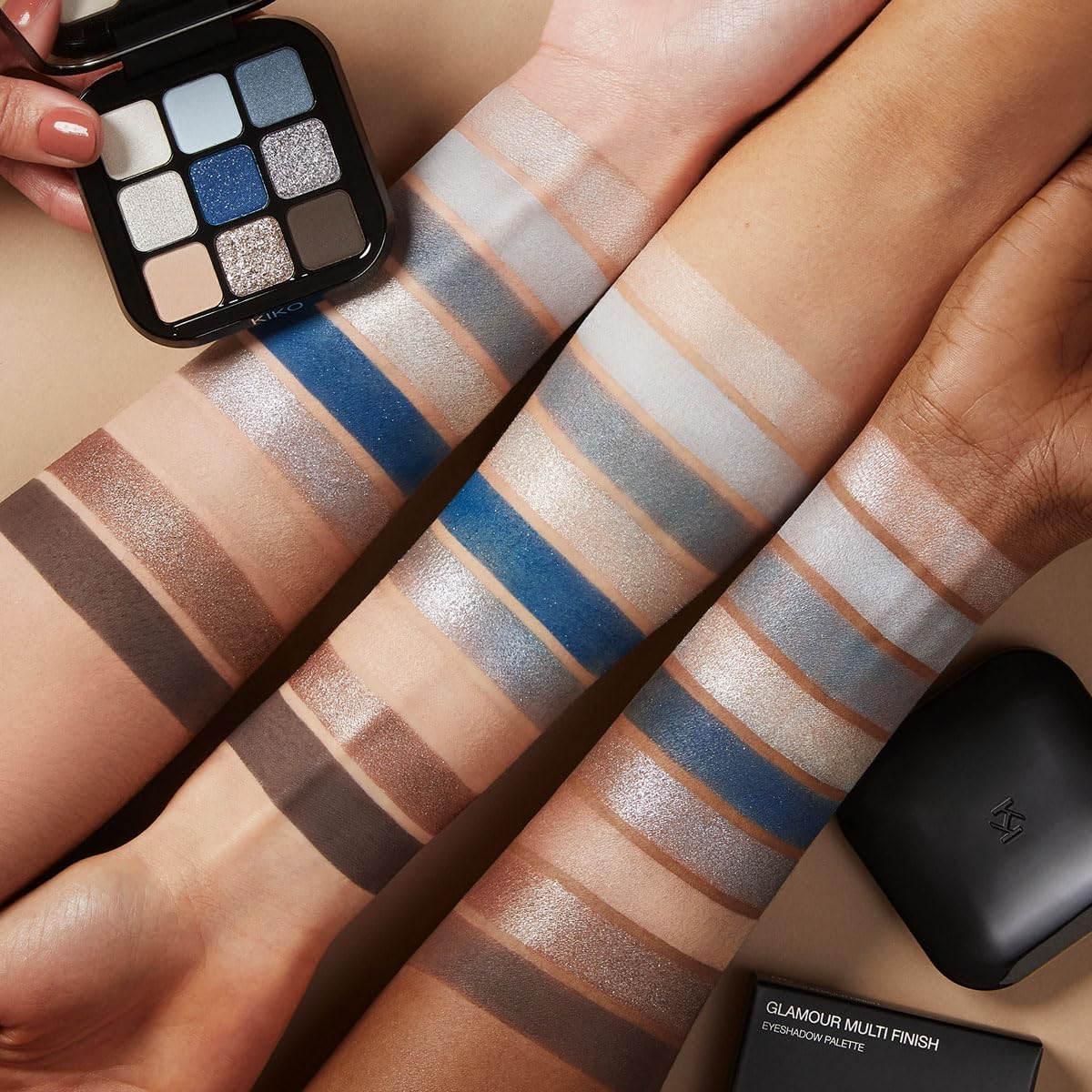 KIKO Milano Glamour Multi Finish Eyeshadow Palette 05 Paleta 9 Cieni do Powiek, o Różnym Wykończeniu