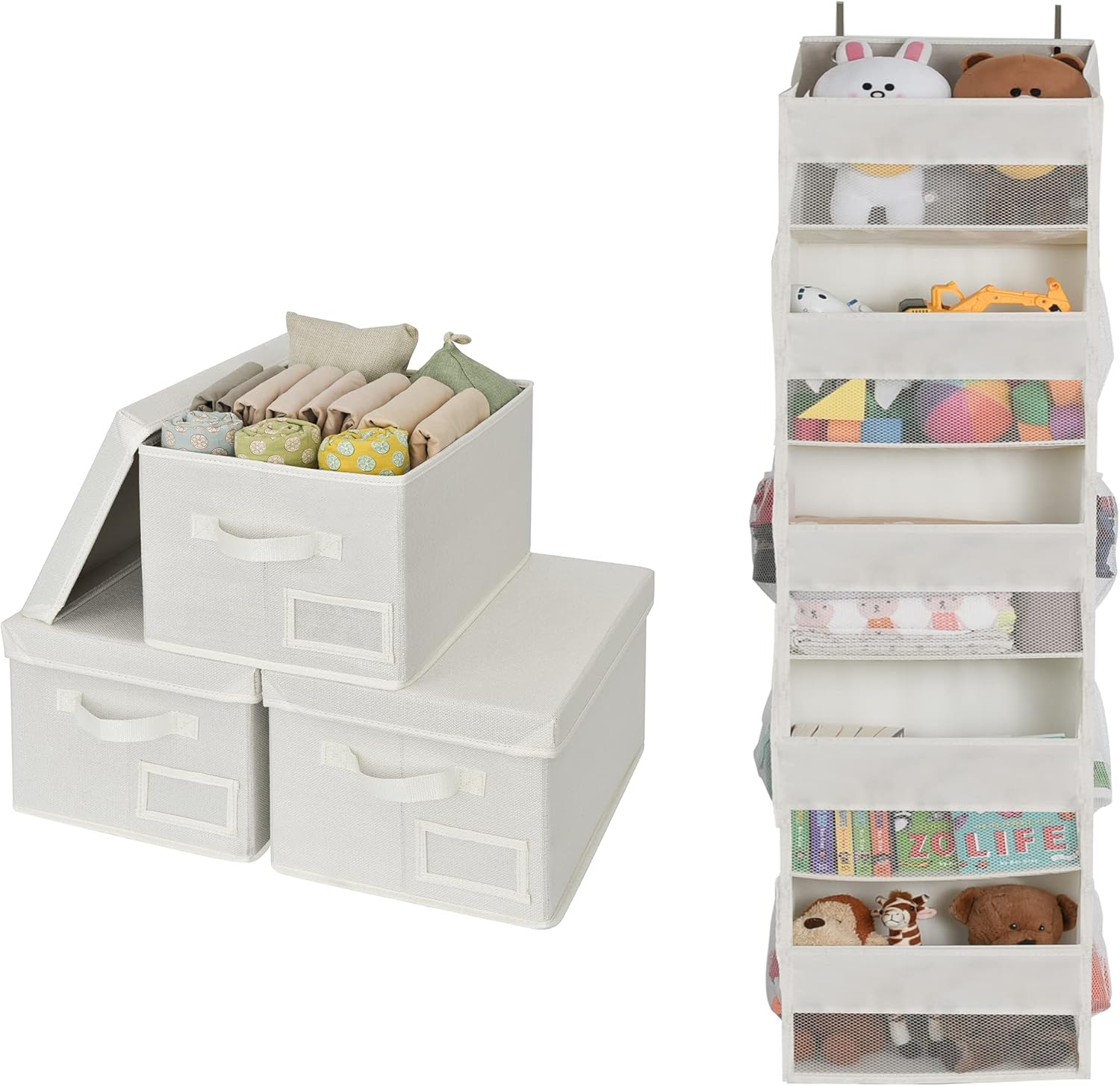 GRANNY SAYS Bundle of 1-Pack Closet Door Organizer & 3-Pack Storage Containers for Organizing