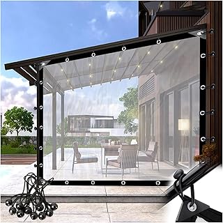 Baches Plastique Transparente Rideau Pergola Extérieur Oeillets Antirouille Bâche Transparente, pour Pergola, Lave-Auto, Peut Être Personnalisé (Color : Clear, Size : 3x4m/9.9x13.2ft)