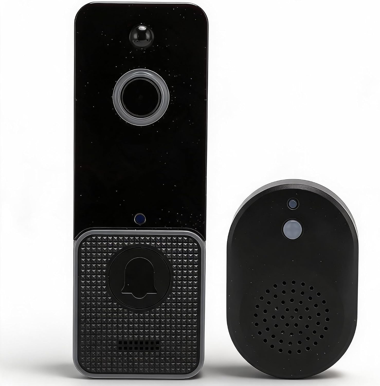 Zyyini Wire Less Doorbell, 720P Wire Less Doorbell Video Camera with Voice Changer, 2 Way Intercom, PIR Motion Detection IR Night Vision Video Camera Video Doorbell, Real Time Alert