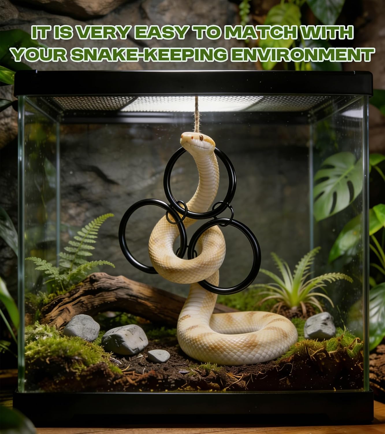 Snake Climbing Accessories,Ball Python Tank Accessories with Educational Toys,DIY Modular Tank,Suitable for Corn Snakes,Ball Pythons,Lizards,Chameleons and Parrots