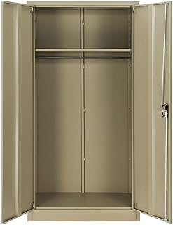 Global Industrial Unassembled Wardrobe Cabinet, 36x18x72, Tan