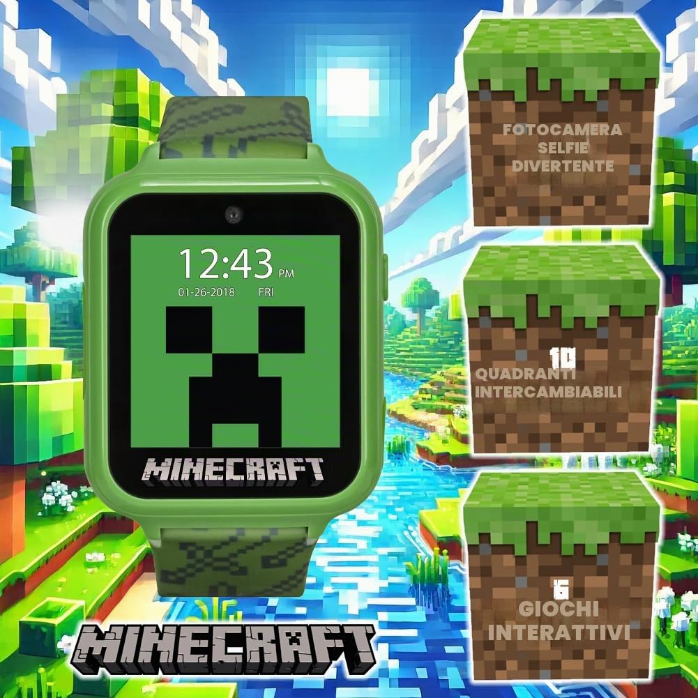 Accutime Minecraft, Smartwatch interattivo touchscreen (modello: MIN4045AZ)