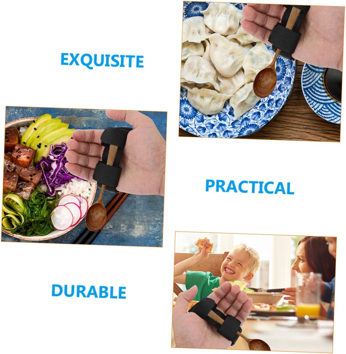 Veemoon 2pcs Adaptive Utensil Holder Cuff for Elderly Durable Hand Strap for Disabled Eating Utensils Wear-Resistant Support for Independent Dining