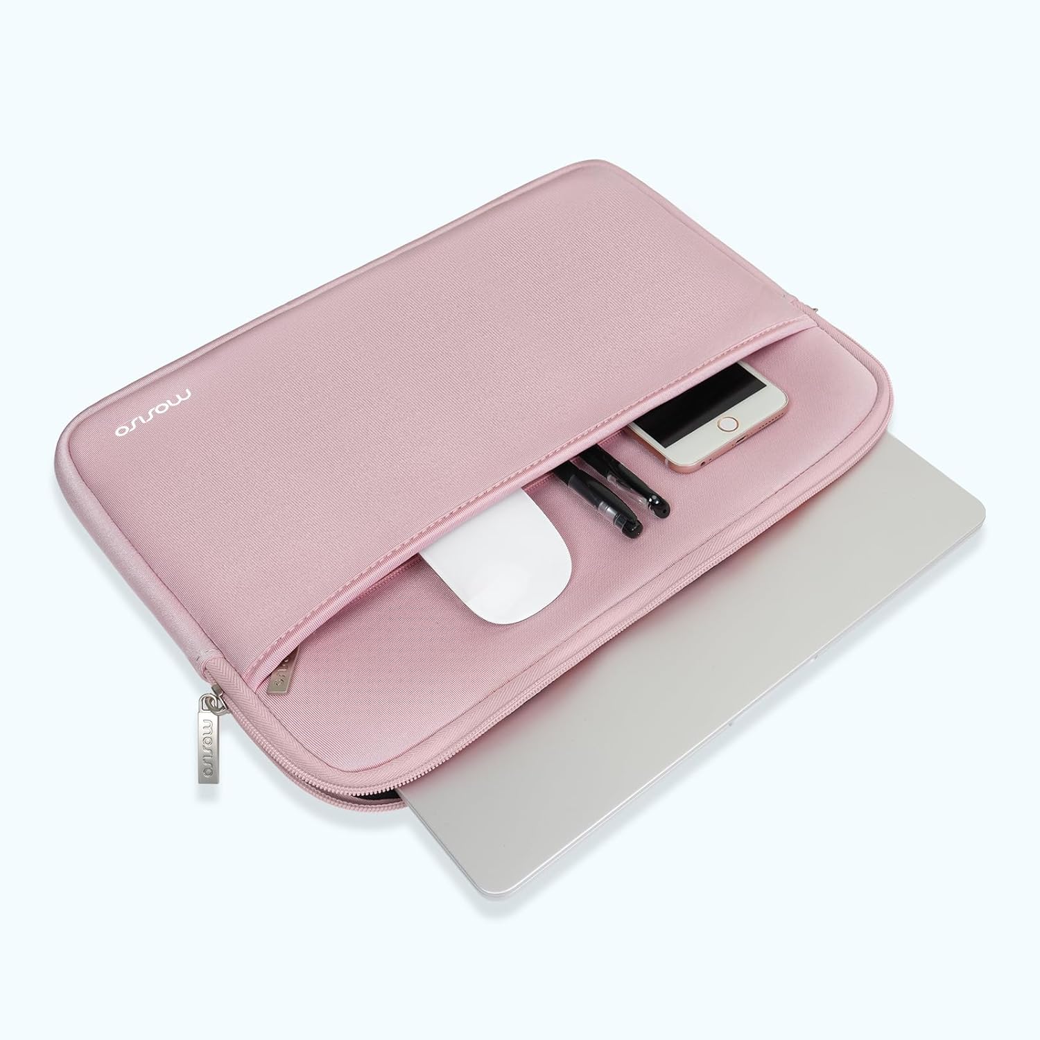 MOSISO Compatible with MacBook Air 13 inch Case 2022 2021 2020 2019 2018 A2337 M1 A2179 A1932, Soft TPU Bumper Anti-Fingerprint Plastic Hard Case&Keyboard Cover for MacBook Air 13.3&Neoprene Bag,Pink