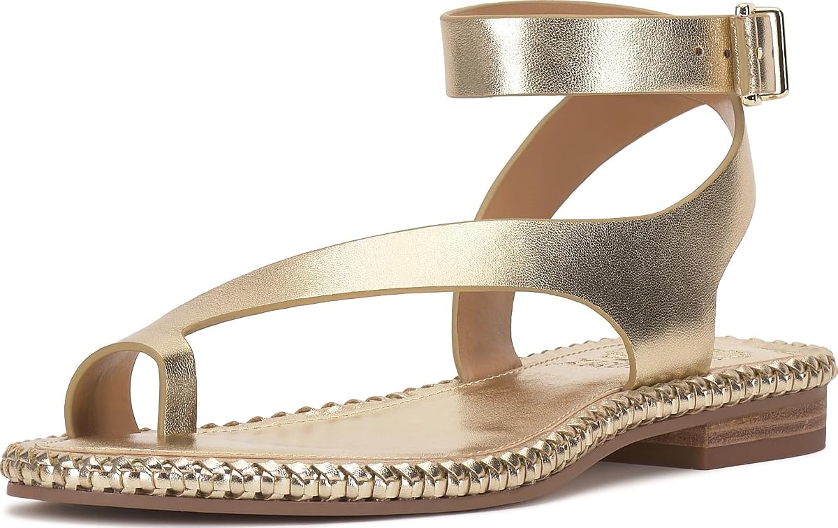 Vince Camuto Libahs Ankle Strap Toe Loop Flat Sandals